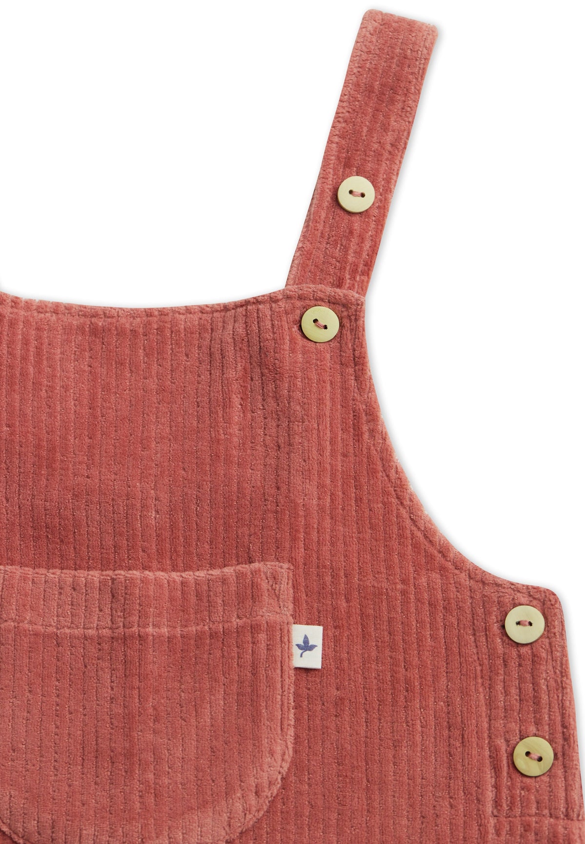 Baby Corduroy Dungarees, Dark Mauve — Leela Cotton, view 3