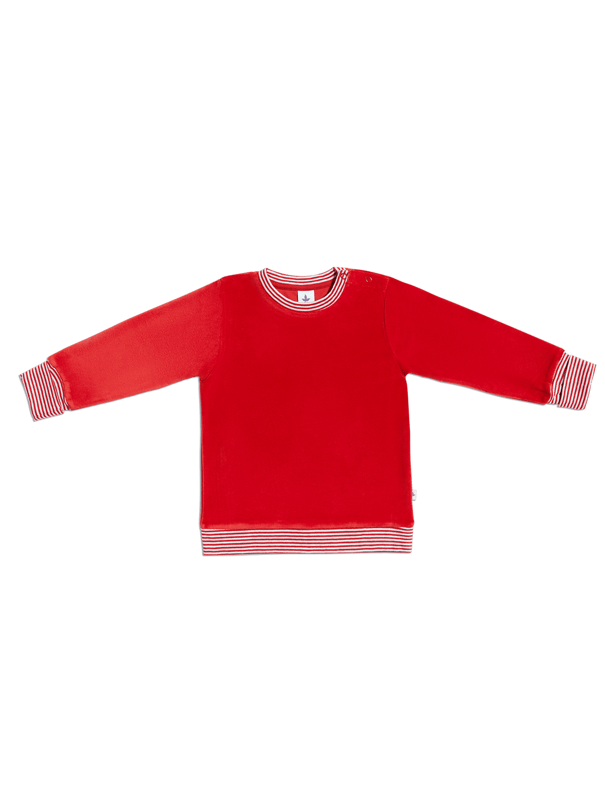 Kids' Velour Sweatshirt, Brick Red — Leela Cotton, view 2