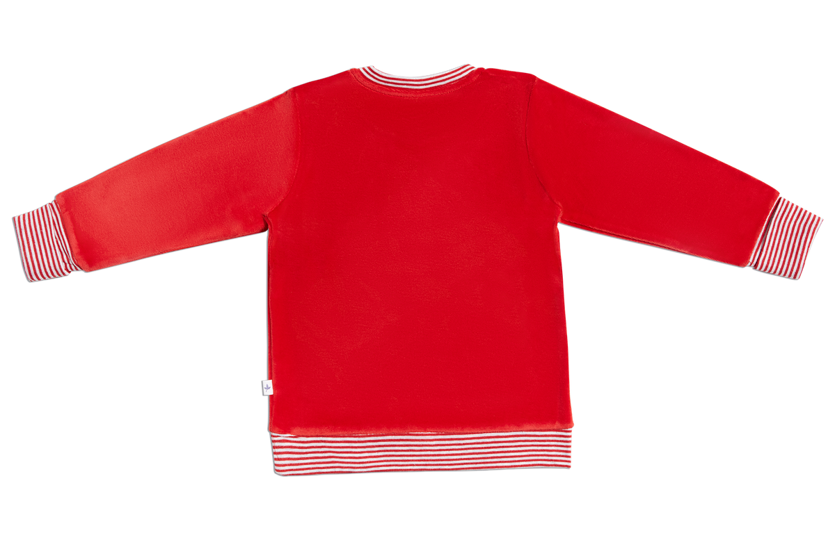 Kids' Velour Sweatshirt, Brick Red