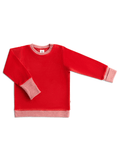 Kids' Velour Sweatshirt, Brick Red