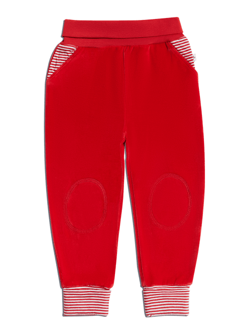 Baby Velour Trousers, Brick Red — Leela Cotton