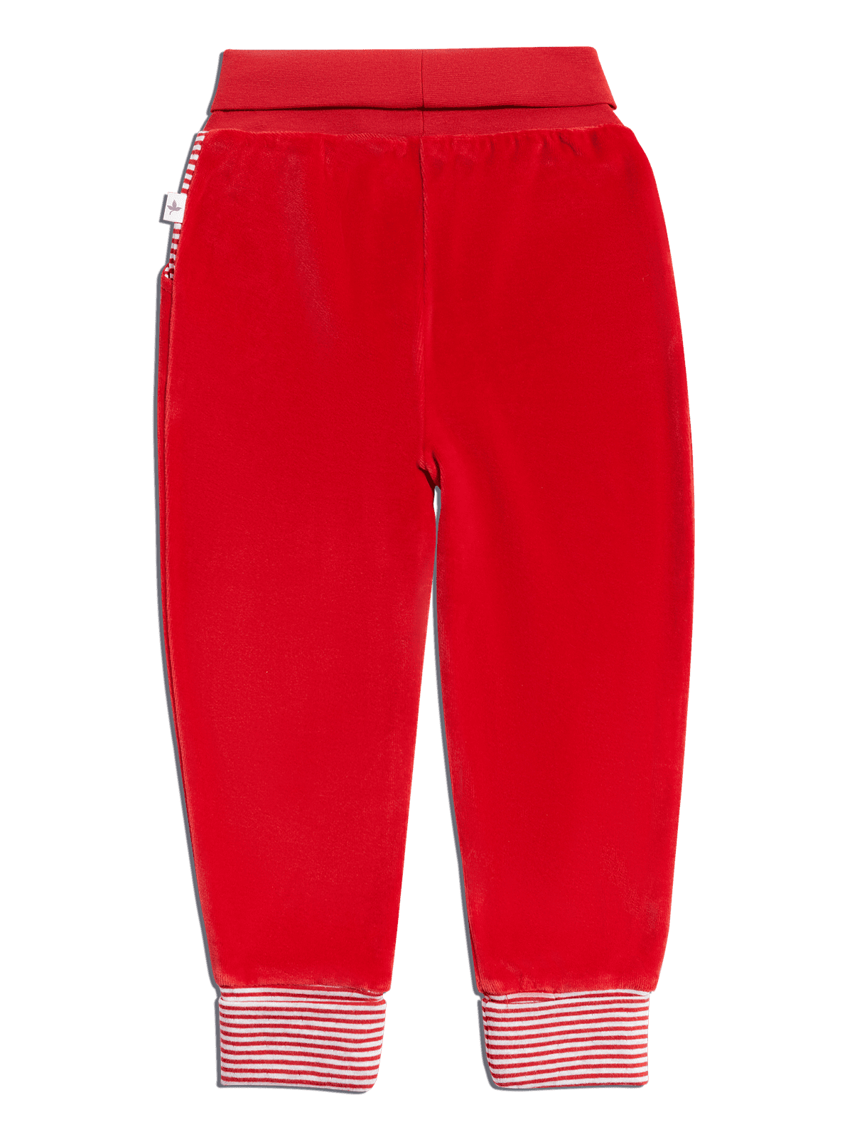 Baby Velour Trousers, Brick Red — Leela Cotton, view 2