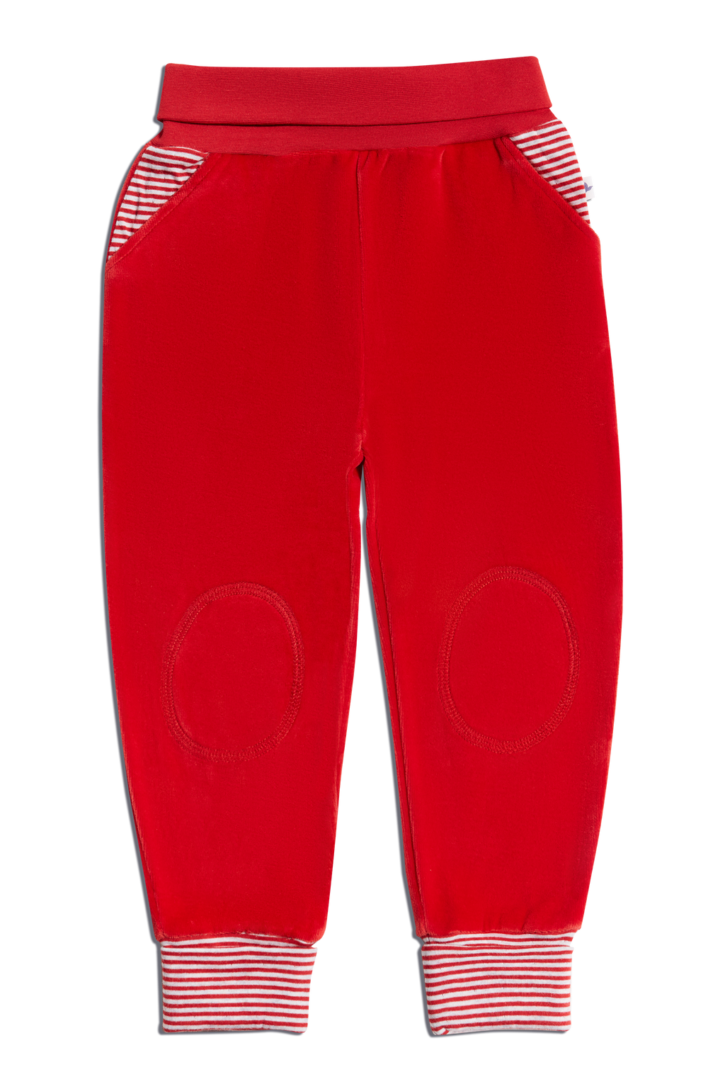 Baby Velour Trousers, Brick Red