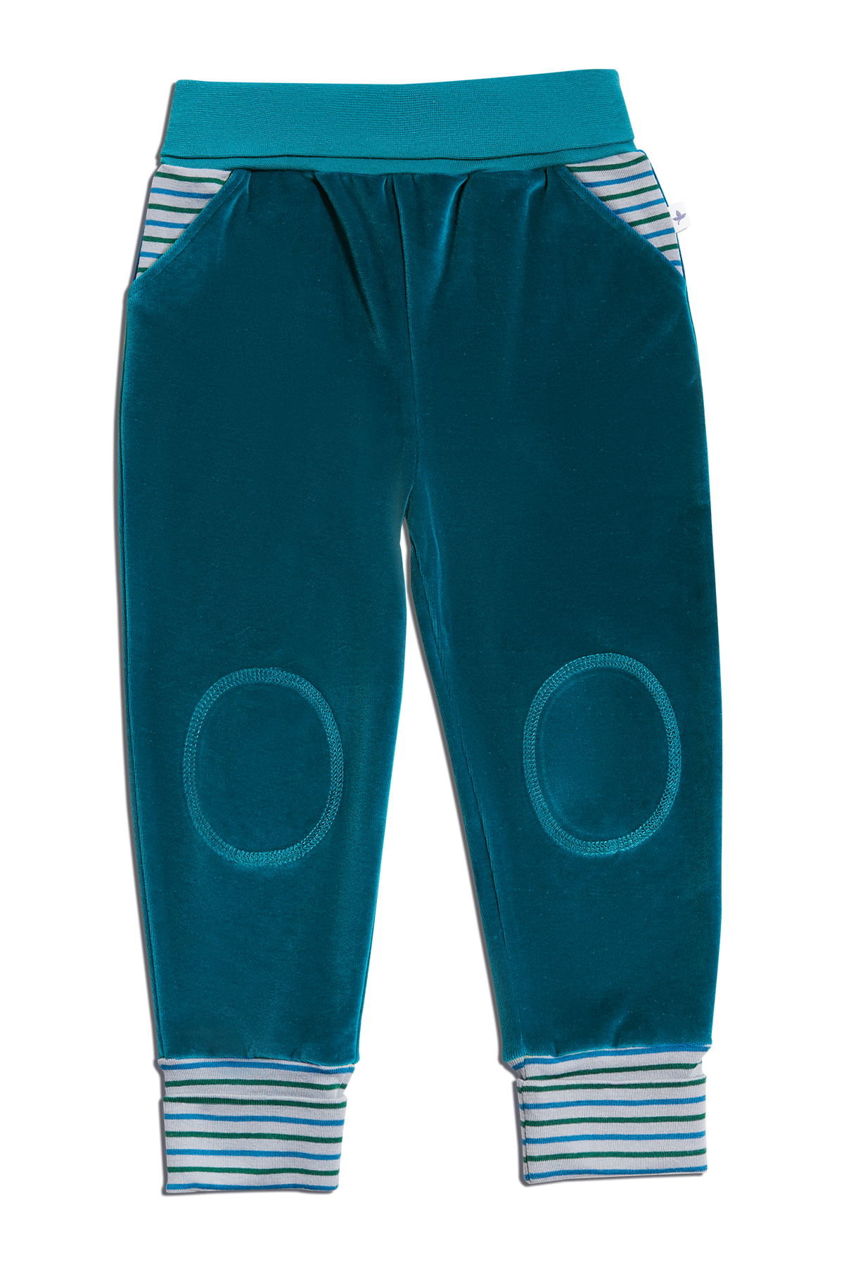 Baby Velour Trousers, Ocean Blue — Leela Cotton