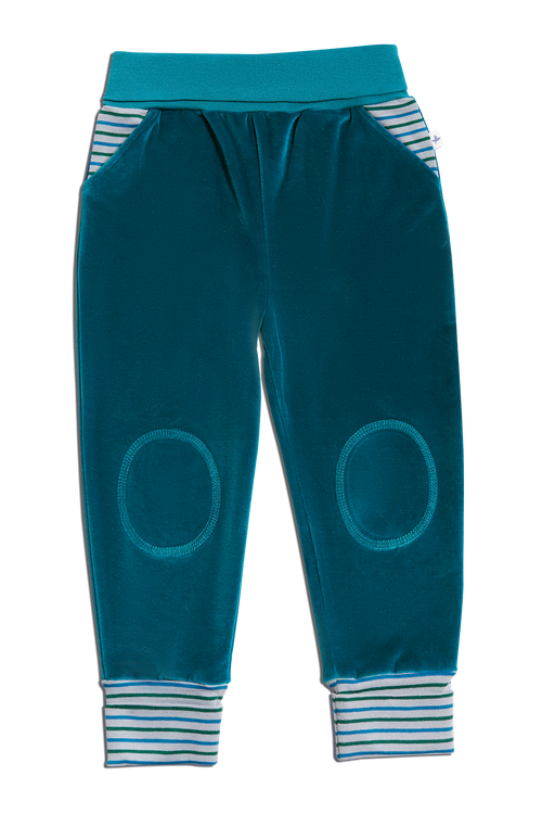 Baby Velour Trousers, Ocean Blue — Leela Cotton