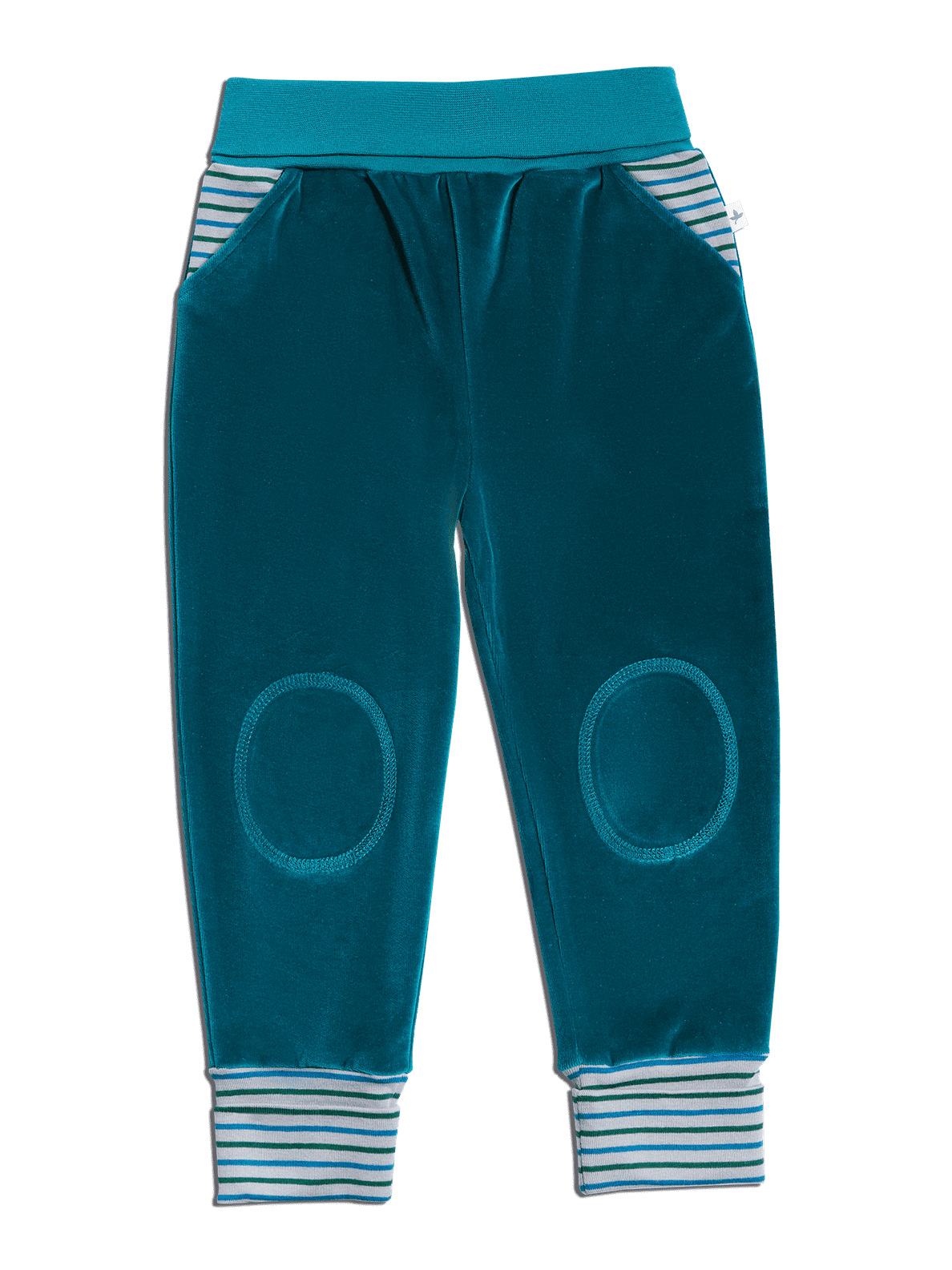 Baby Velour Trousers, Ocean Blue — Leela Cotton, view 4