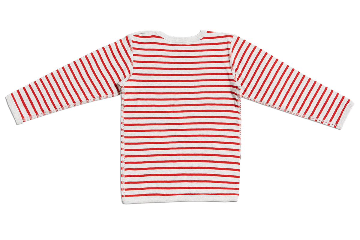 Kids' Reversible Long Sleeve Top, Grey - Brick Red