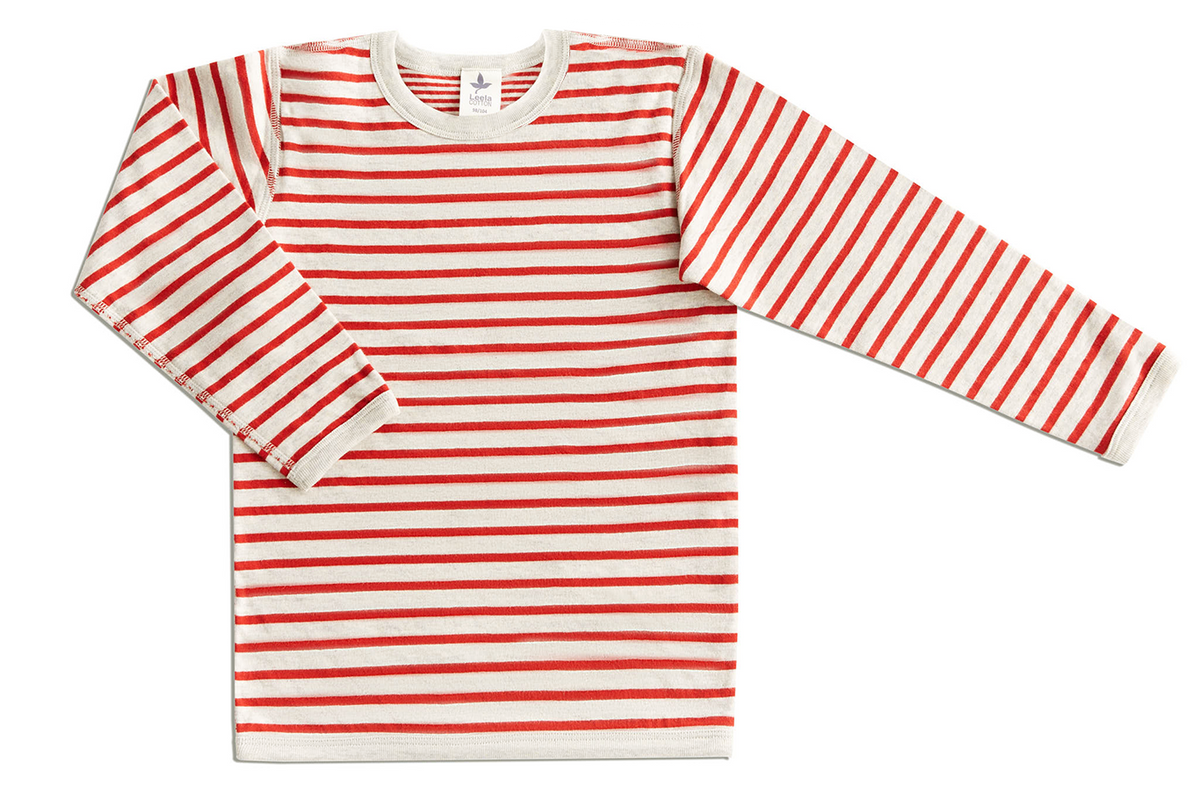 Kids' Reversible Long Sleeve Top, Grey - Brick Red