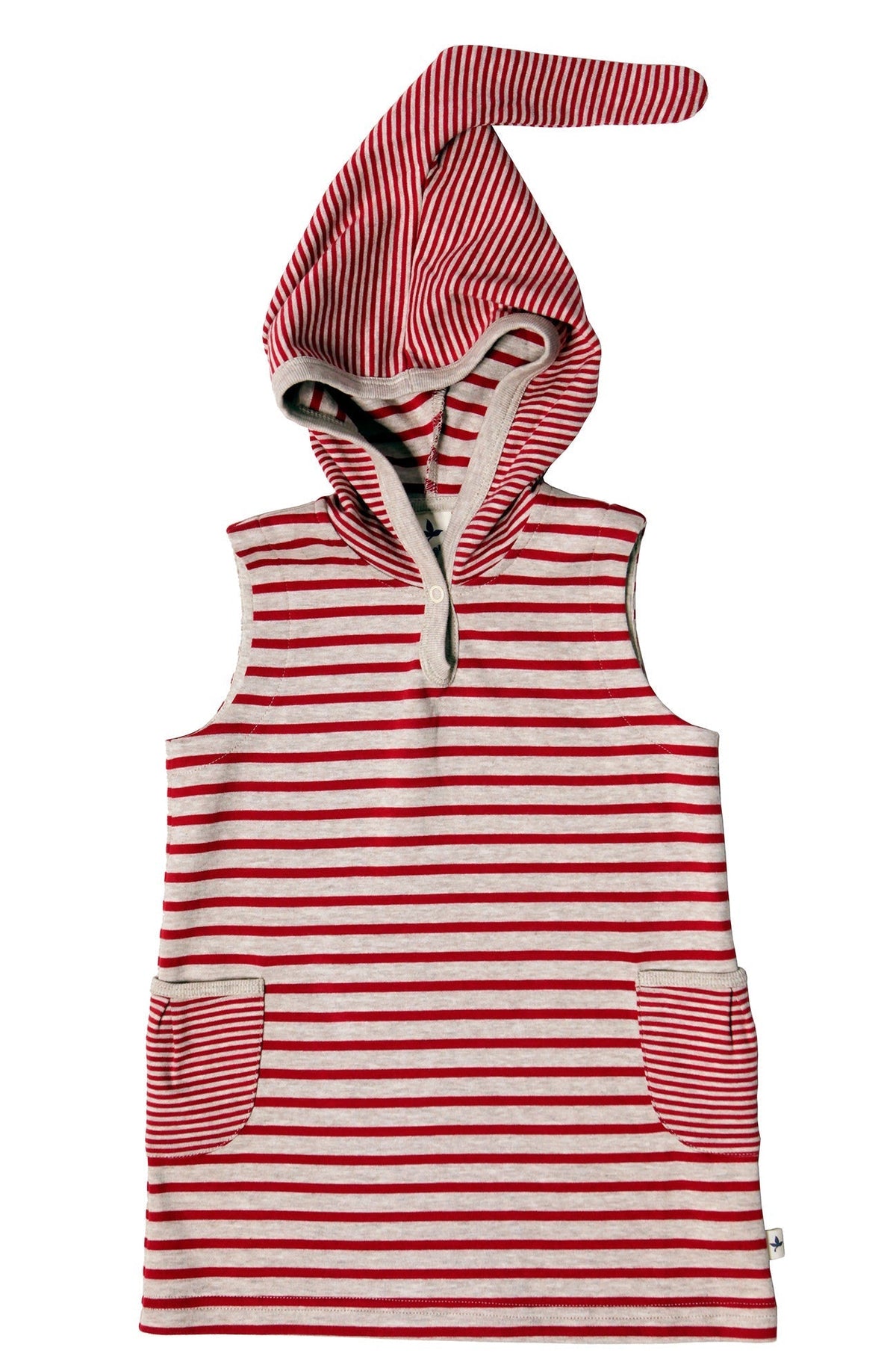 Baby Tunic Dress, Grey Brick Red — Leela Cotton, view 3