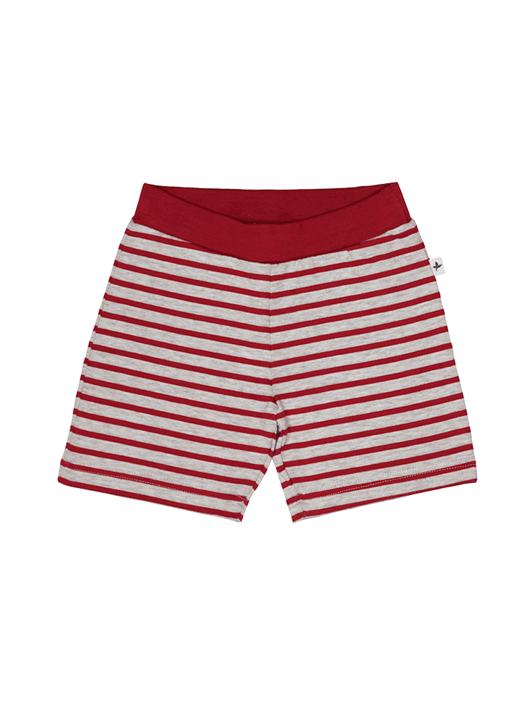 Baby Shorts, Brick Red-Beige-Melange — Leela Cotton