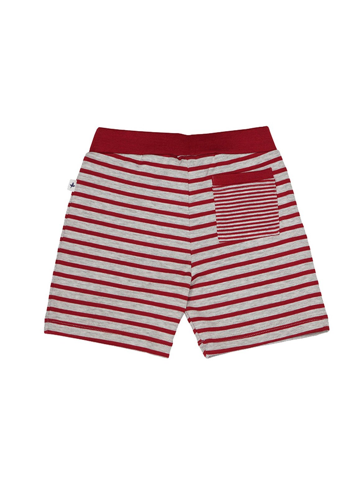 Baby Shorts, Brick Red-Beige-Melange — Leela Cotton, view 2