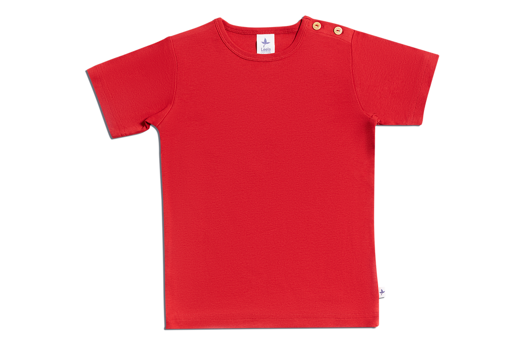 Baby Basic Short Sleeve Top, Brick Red