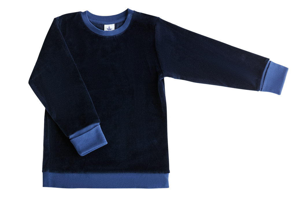 Kids' Velour Sweatshirt, Midnight Blue