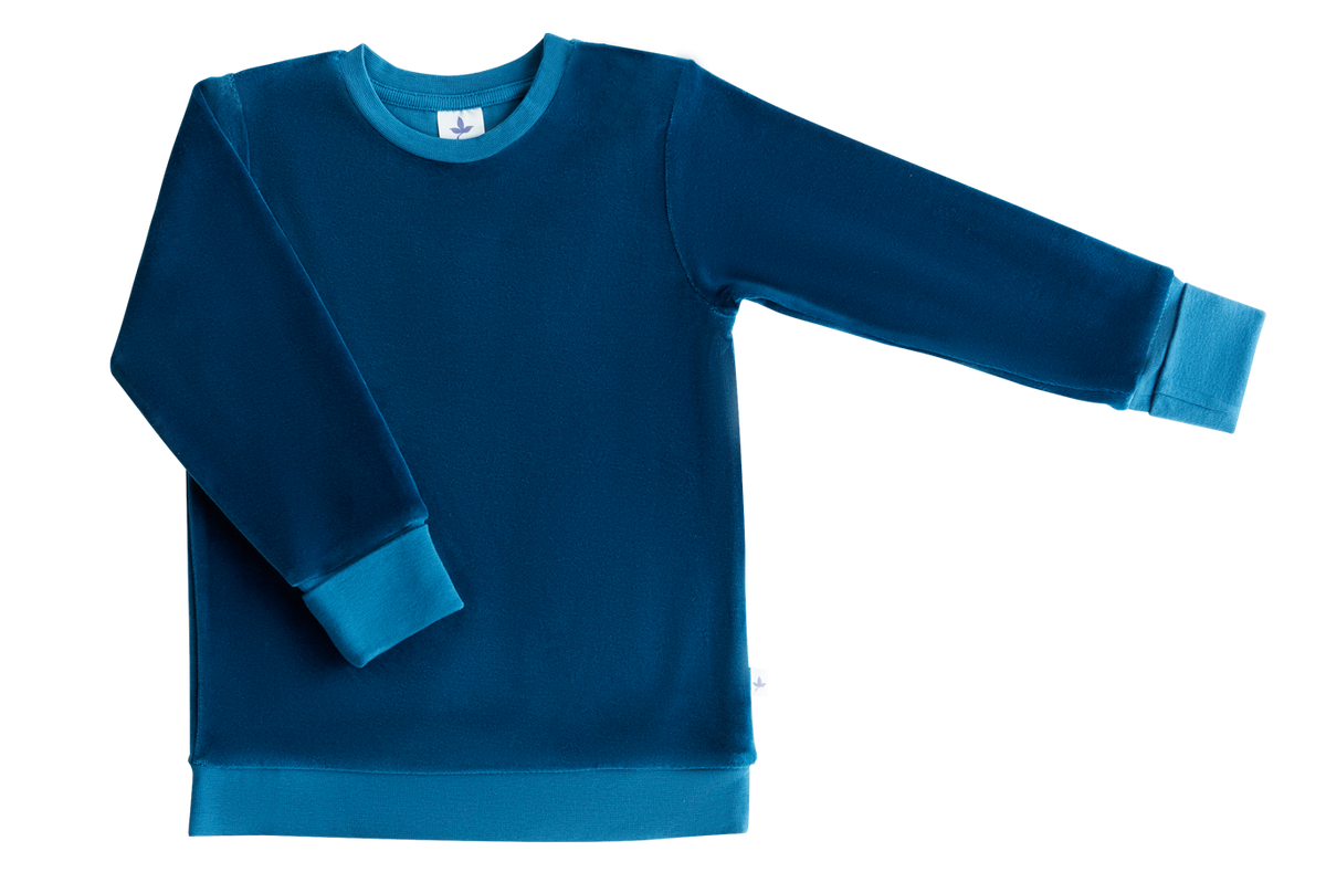 Kids' Velour Sweatshirt, Danube Blue