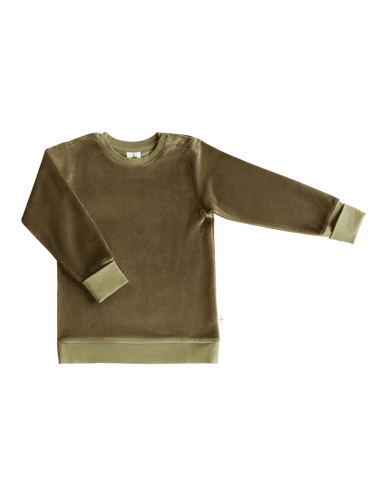 Kids' Velour Sweatshirt, Olive Green