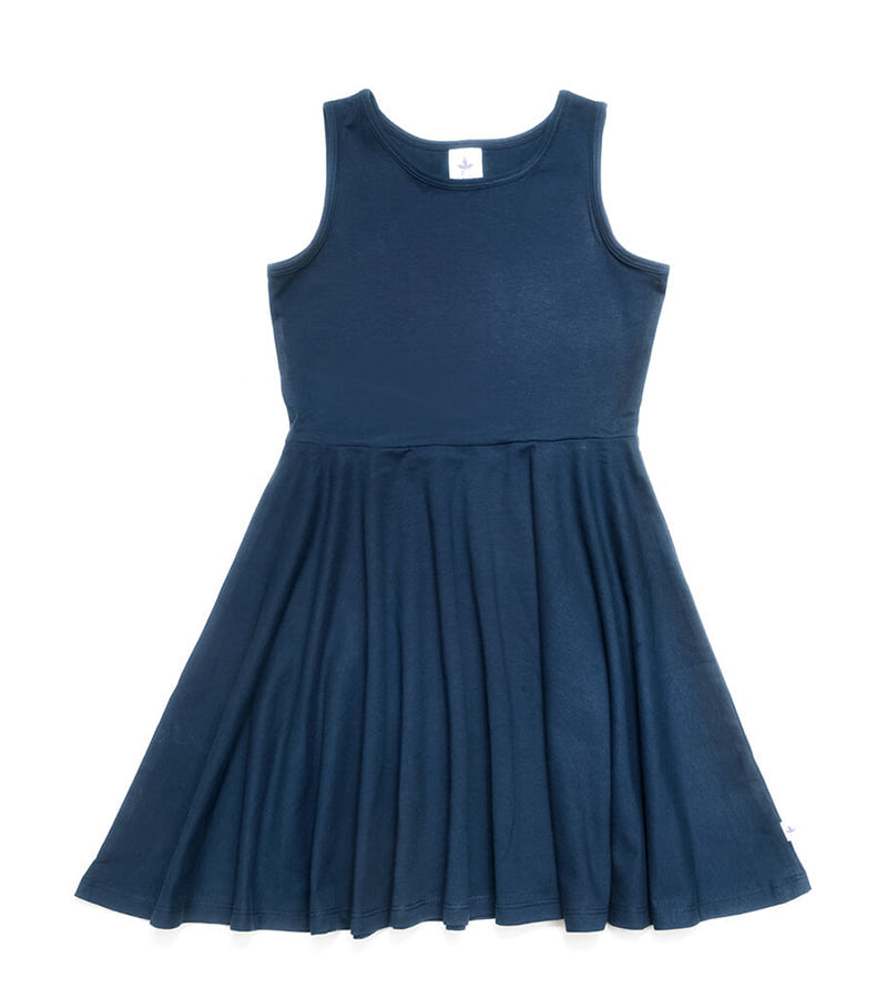 Baby Jersey Dress, Indigo — Leela Cotton, view 2