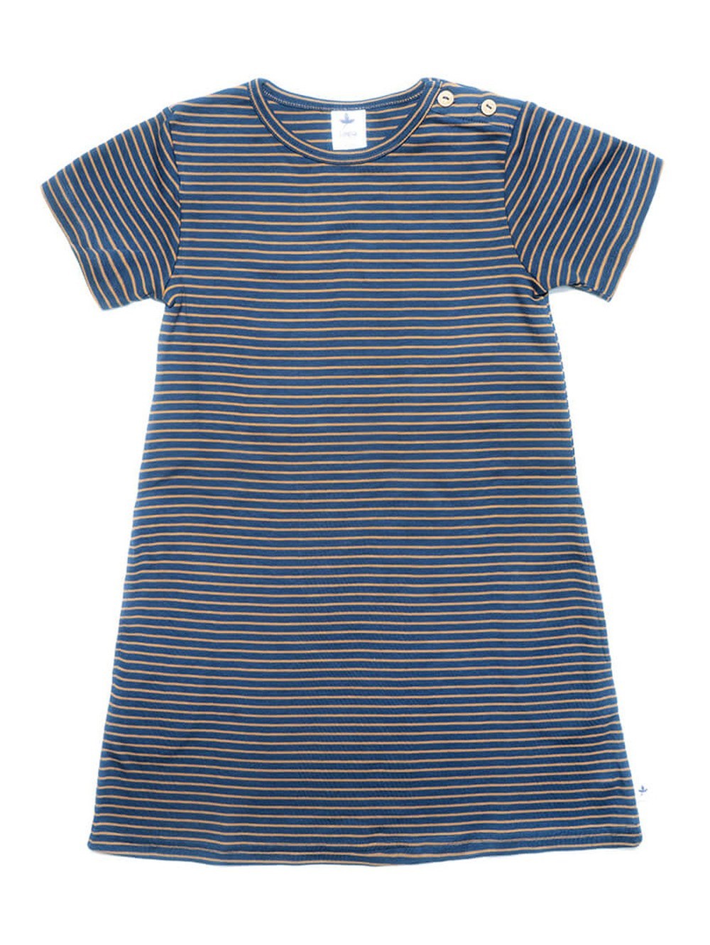 Baby Short Sleeve Dress, Indigo-Ginger — Leela Cotton