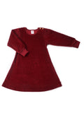 Kids' Corduroy Long Sleeve Dress, Bordeaux