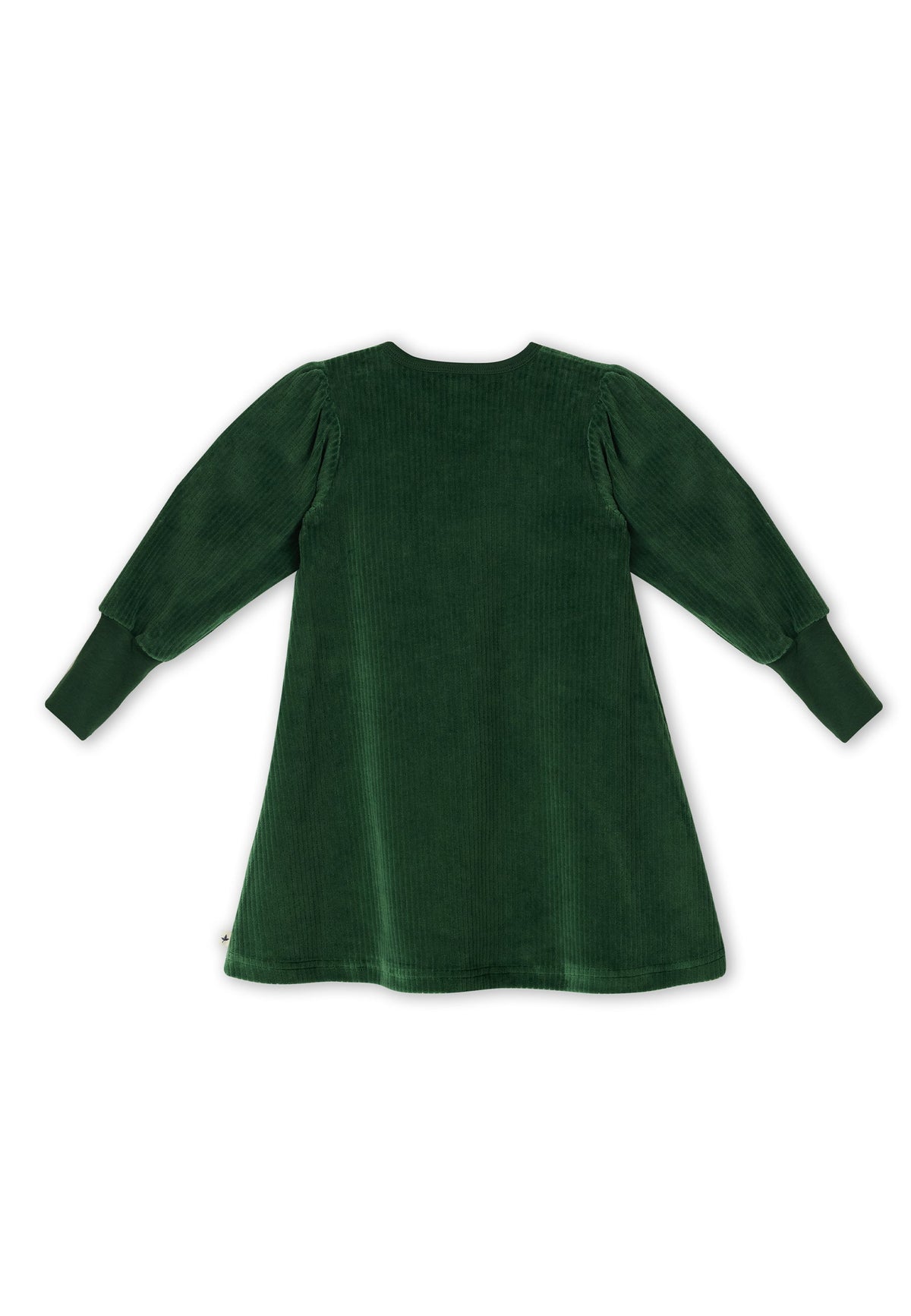 Kids' Corduroy Long Sleeve Dress, Pine Needle — Leela Cotton, view 2