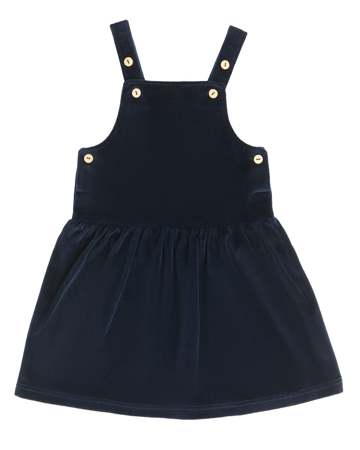 Kids' Sleeveless Velour Dress, Midnight Blue — Leela Cotton