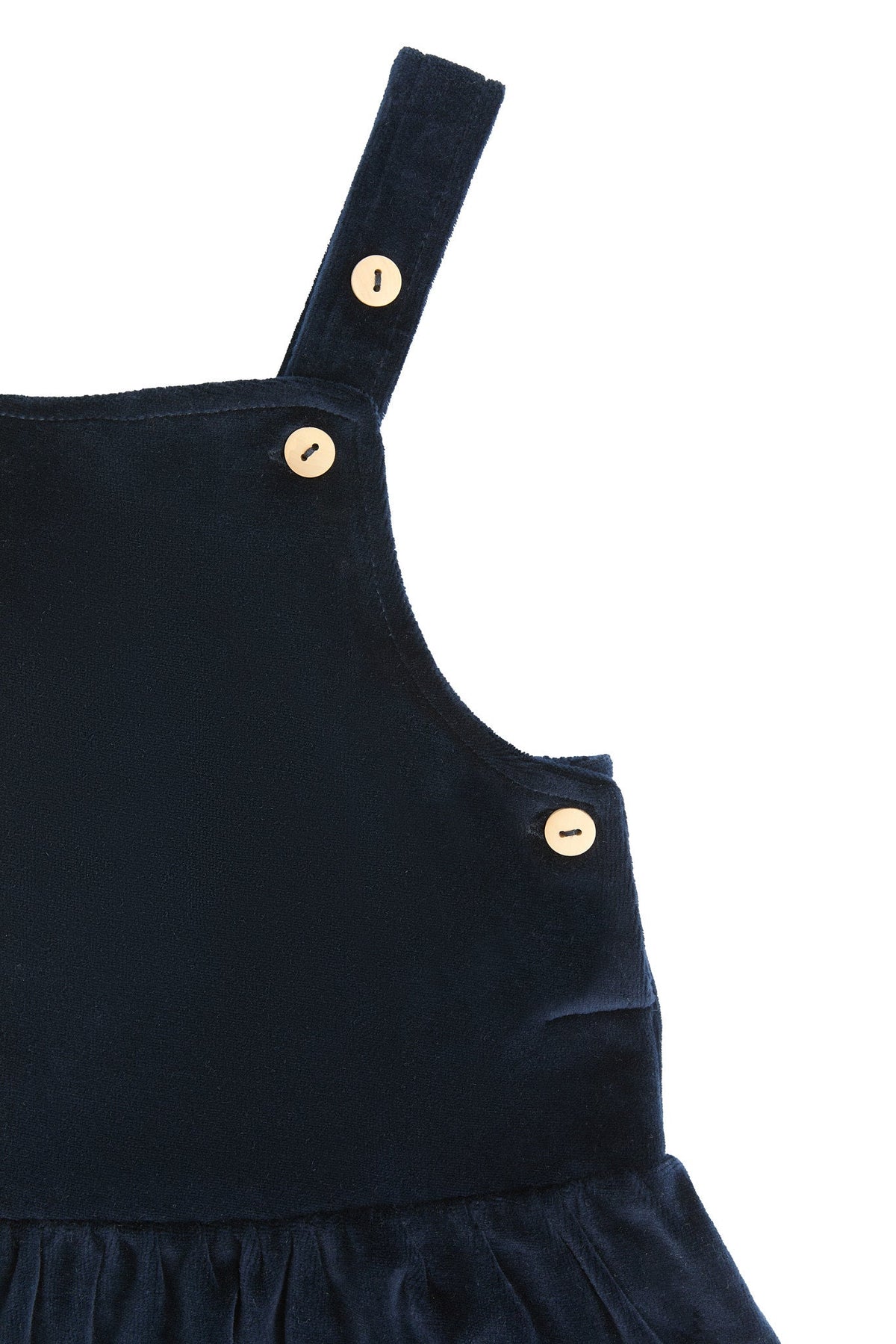 Kids' Sleeveless Velour Dress, Midnight Blue — Leela Cotton, view 2