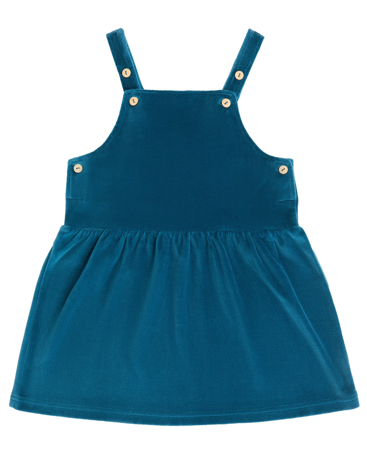 Kids' Sleeveless Velour Dress, Danube Blue — Leela Cotton