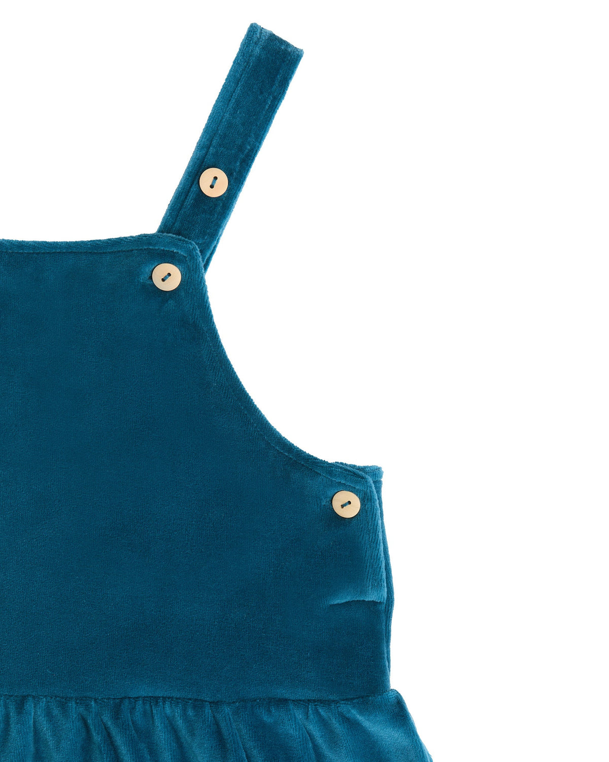 Kids' Sleeveless Velour Dress, Danube Blue — Leela Cotton, view 2