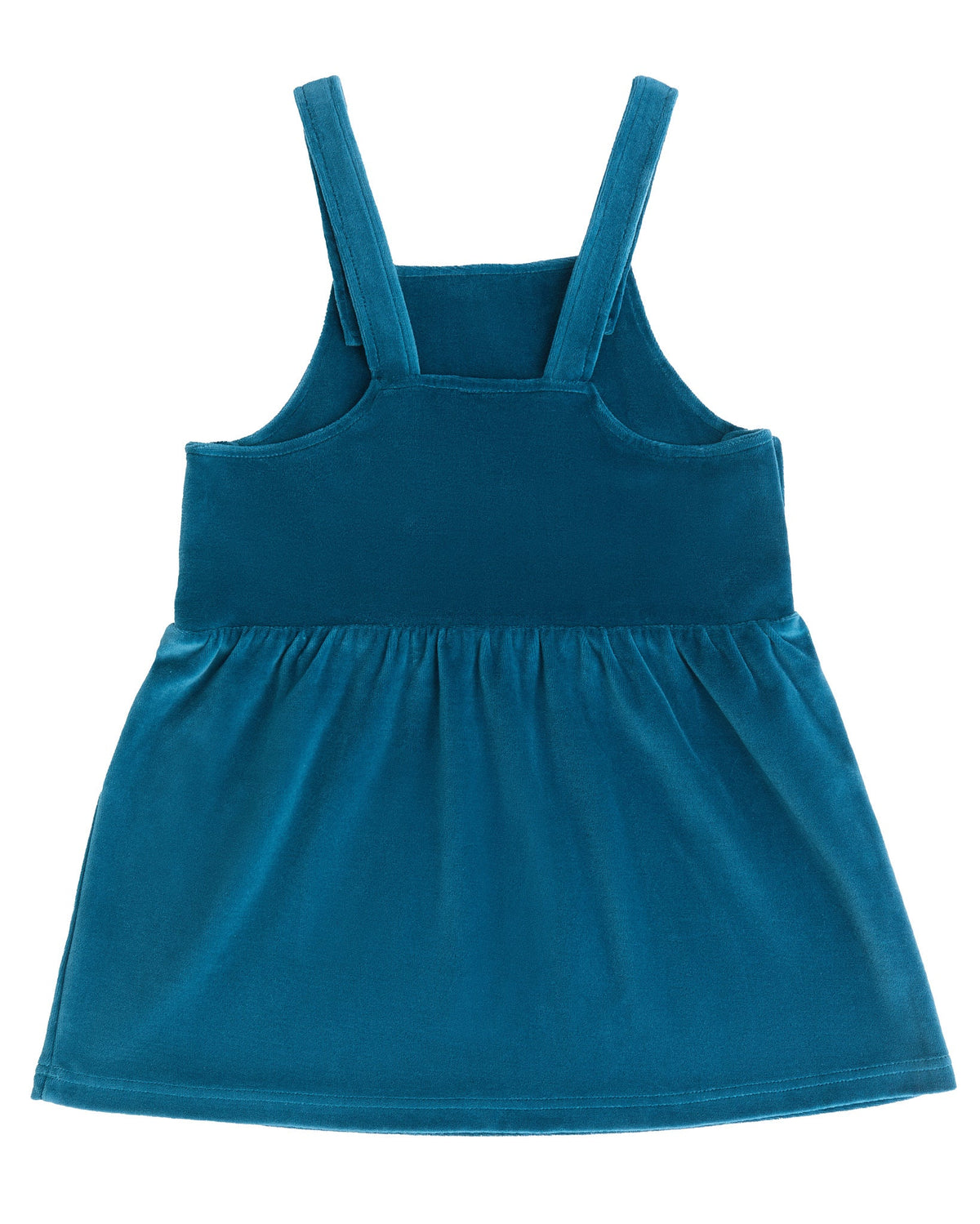 Kids' Sleeveless Velour Dress, Danube Blue — Leela Cotton, view 3