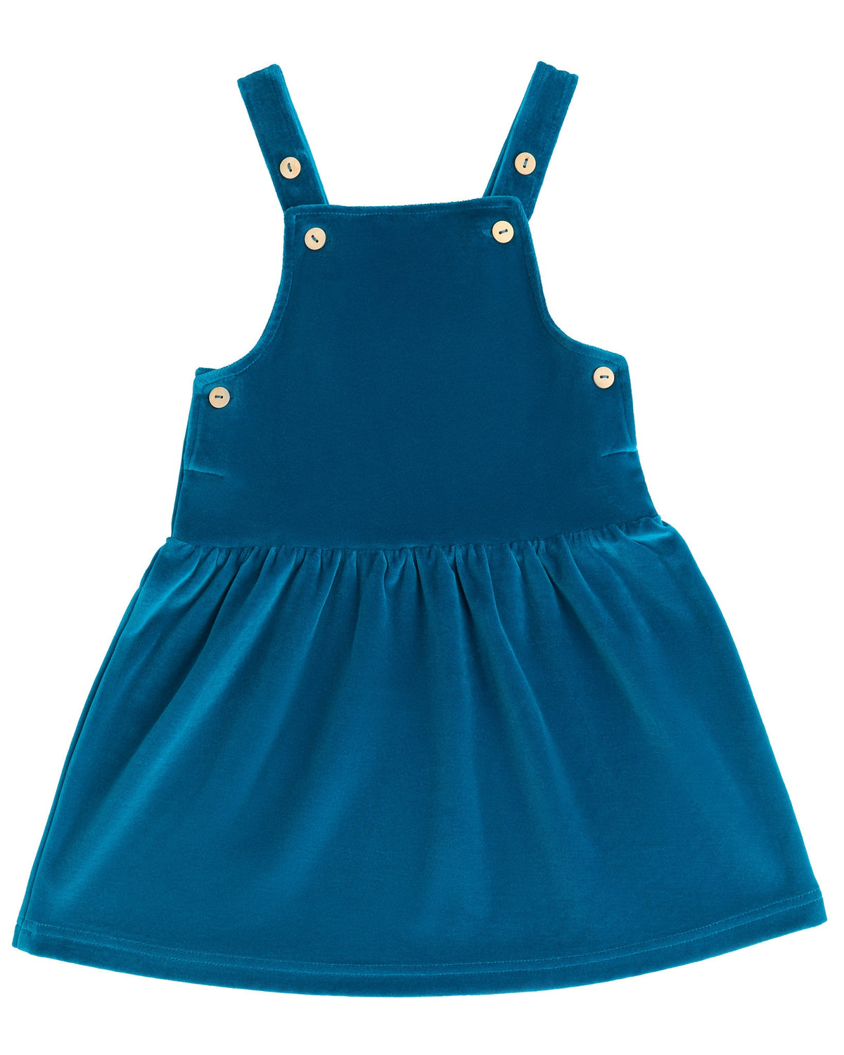 Kids' Sleeveless Velour Dress, Ocean Blue — Leela Cotton