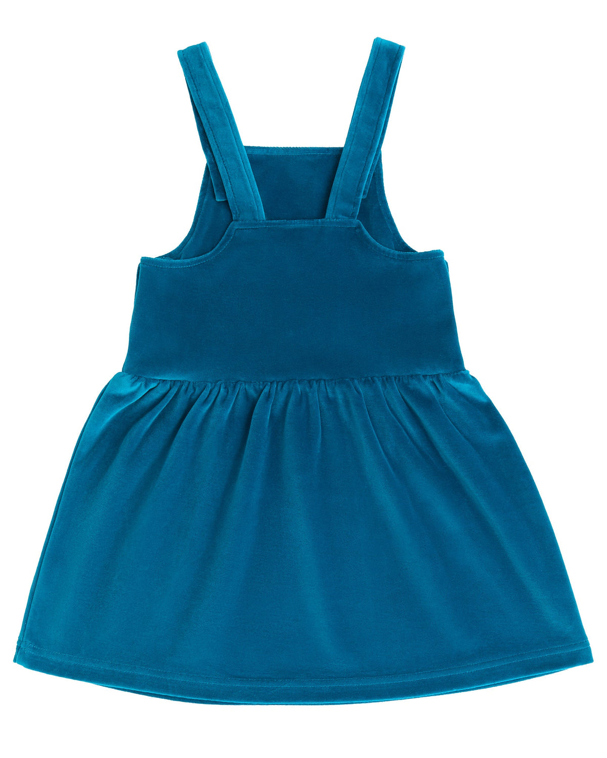 Kids' Sleeveless Velour Dress, Ocean Blue — Leela Cotton, view 3