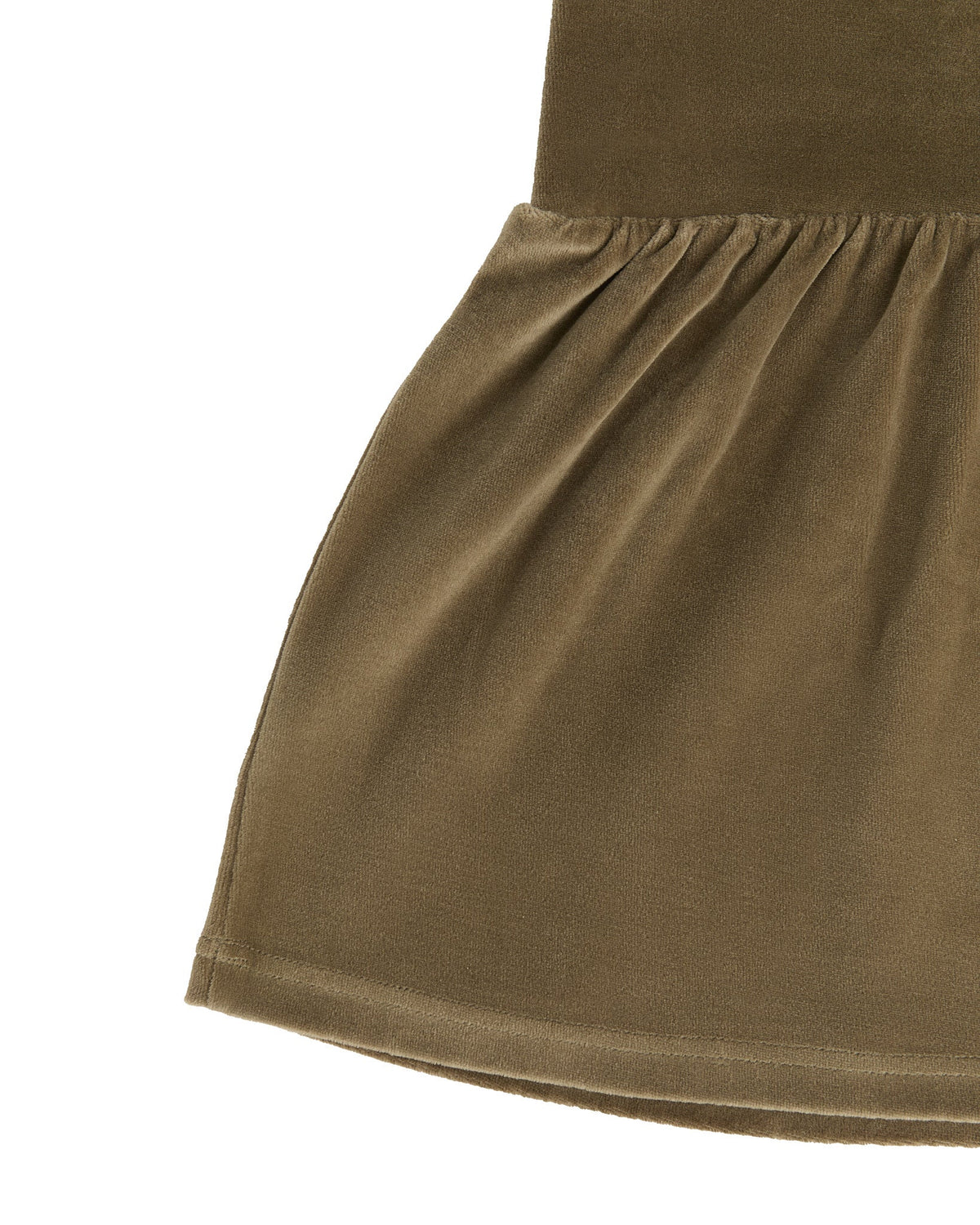 Kids' Sleeveless Velour Dress, Olive — Leela Cotton, view 4