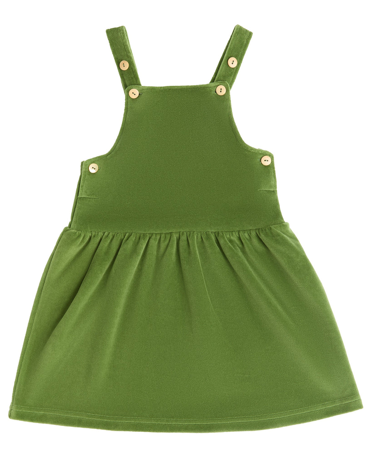 Kids' Sleeveless Velour Dress, Forest Green — Leela Cotton