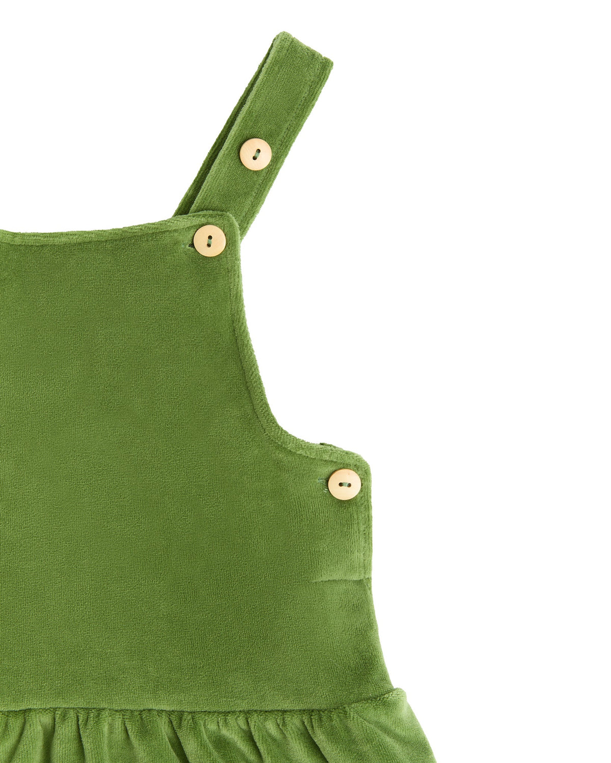 Kids' Sleeveless Velour Dress, Forest Green — Leela Cotton, view 2