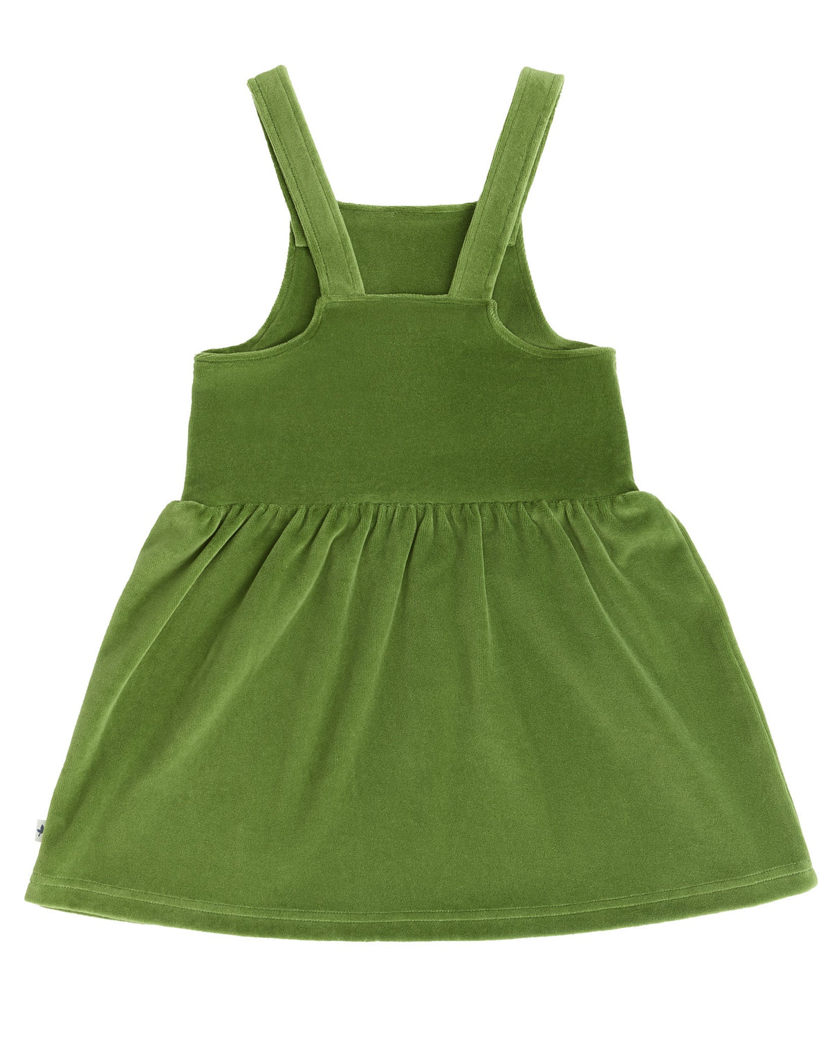 Kids' Sleeveless Velour Dress, Forest Green — Leela Cotton, view 3