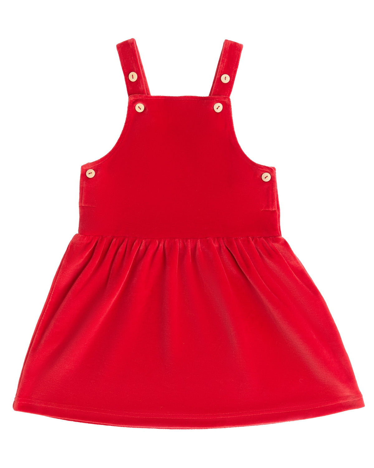 Kids' Sleeveless Velour Dress, Brick Red — Leela Cotton