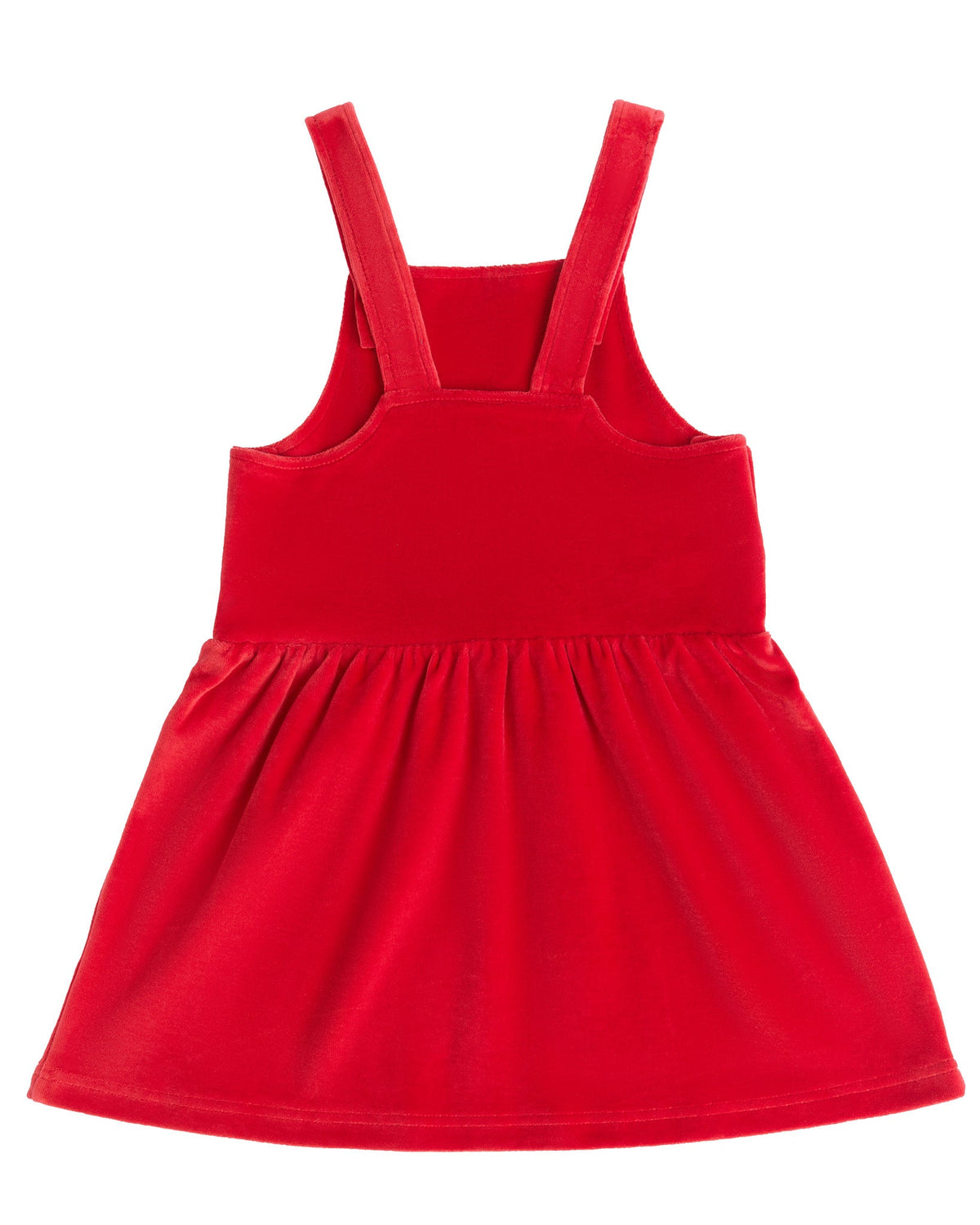 Kids' Sleeveless Velour Dress, Brick Red — Leela Cotton, view 3