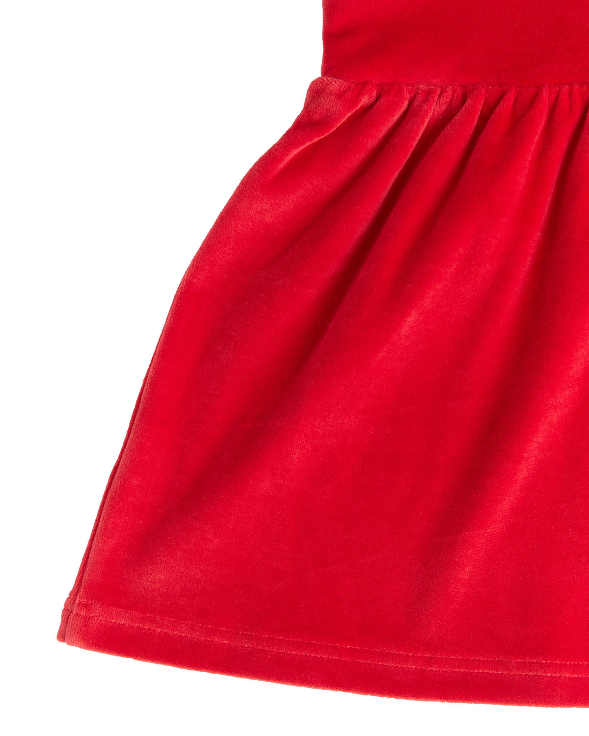 Kids' Sleeveless Velour Dress, Brick Red — Leela Cotton, view 4