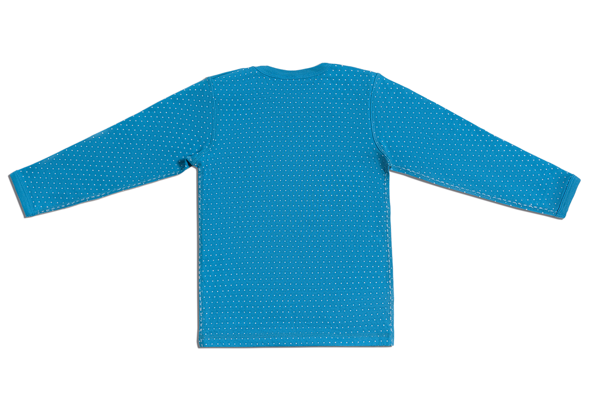Kids' Reversible Long Sleeve Top, Sapphire Blue - Natural White