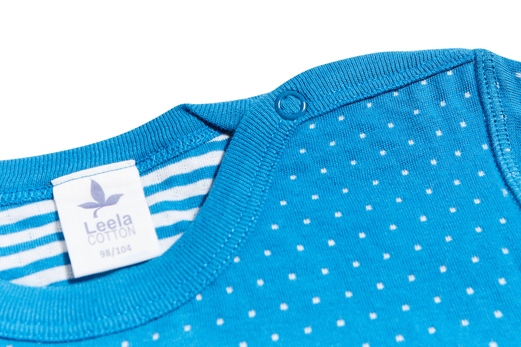 Kids' Reversible Long Sleeve Top, Sapphire Blue - Natural White