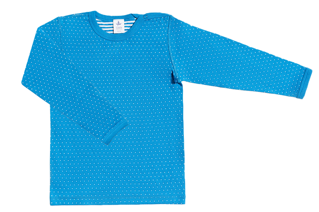 Kids' Reversible Long Sleeve Top, Sapphire Blue - Natural White
