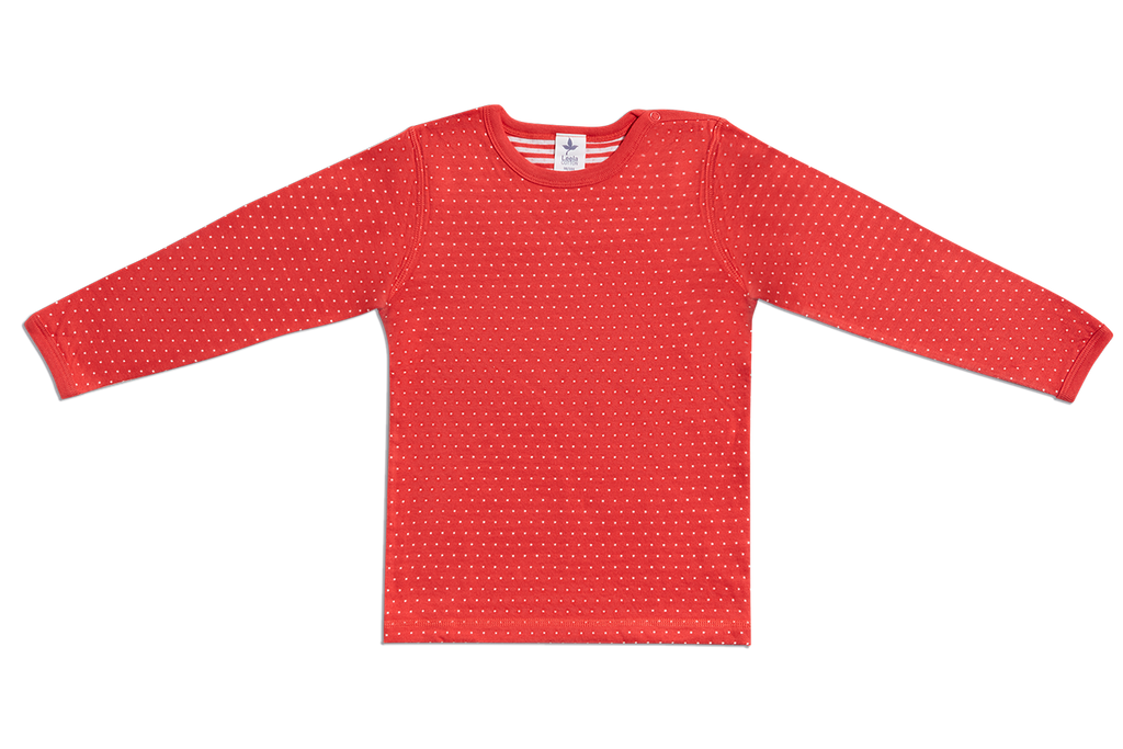 Kids' Reversible Long Sleeve Top, Hibiscus - Natural White