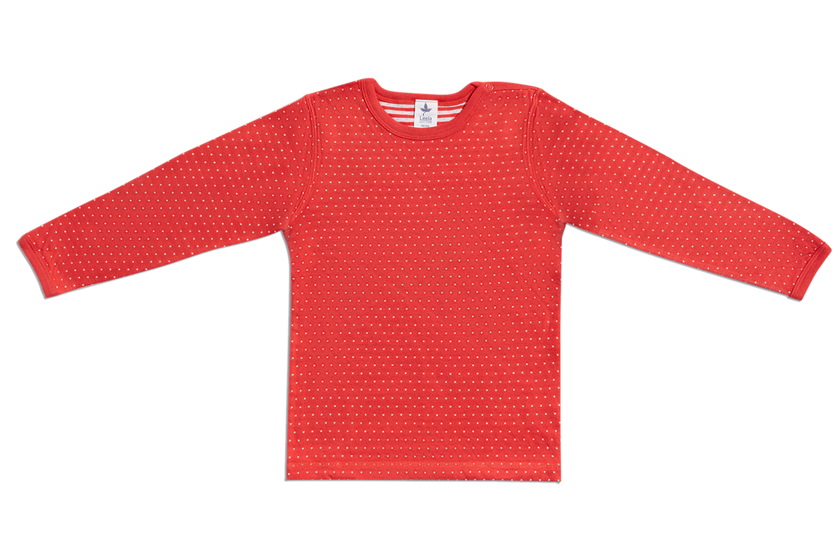 Kids' Reversible Long Sleeve Top, Hibiscus - Natural White