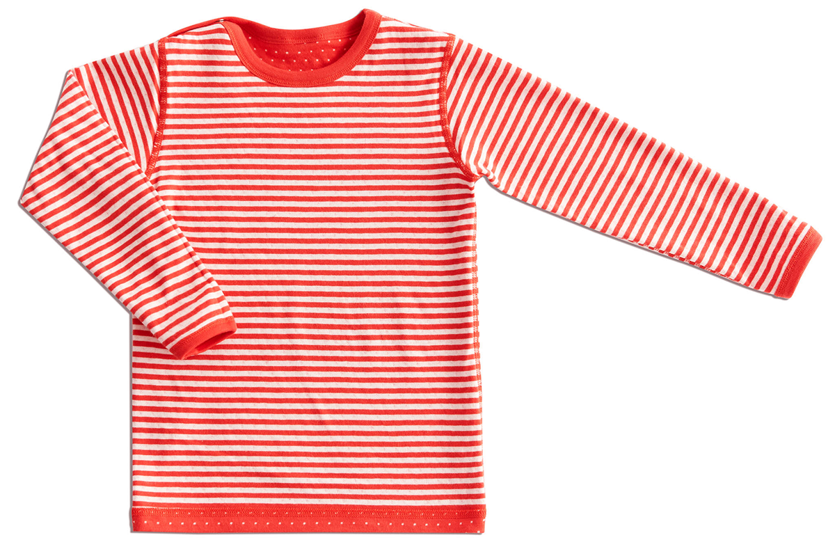 Kids' Reversible Long Sleeve Top, Hibiscus - Natural White