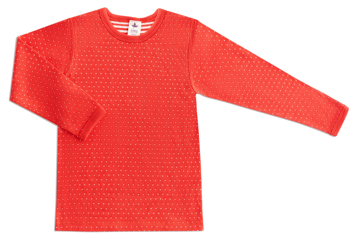 Kids' Reversible Long Sleeve Top, Hibiscus Natural White — Leela Cotton, view 9