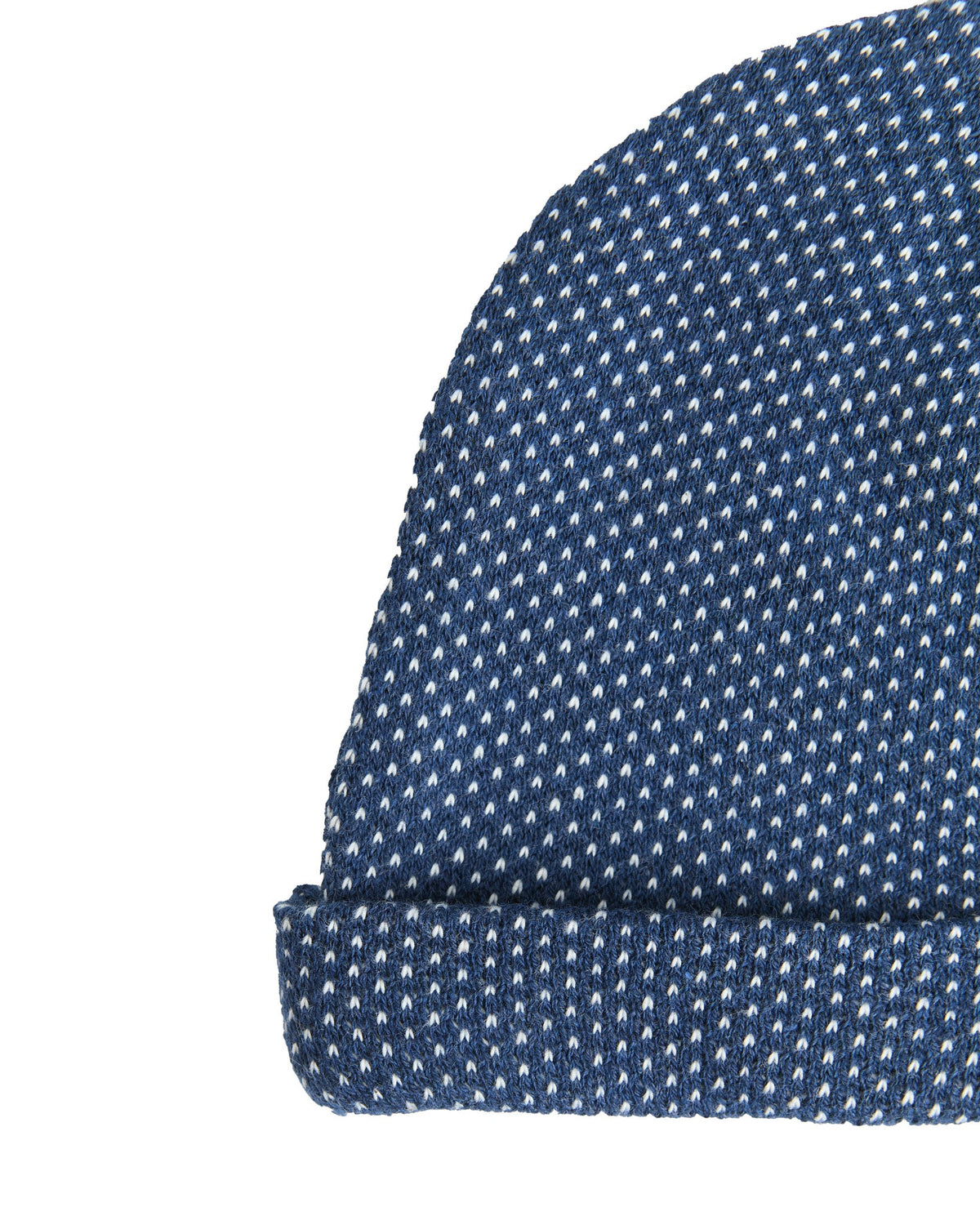 Kids' Beanie with Honeycomb, Indigo / Natural White — Leela Cotton, view 2