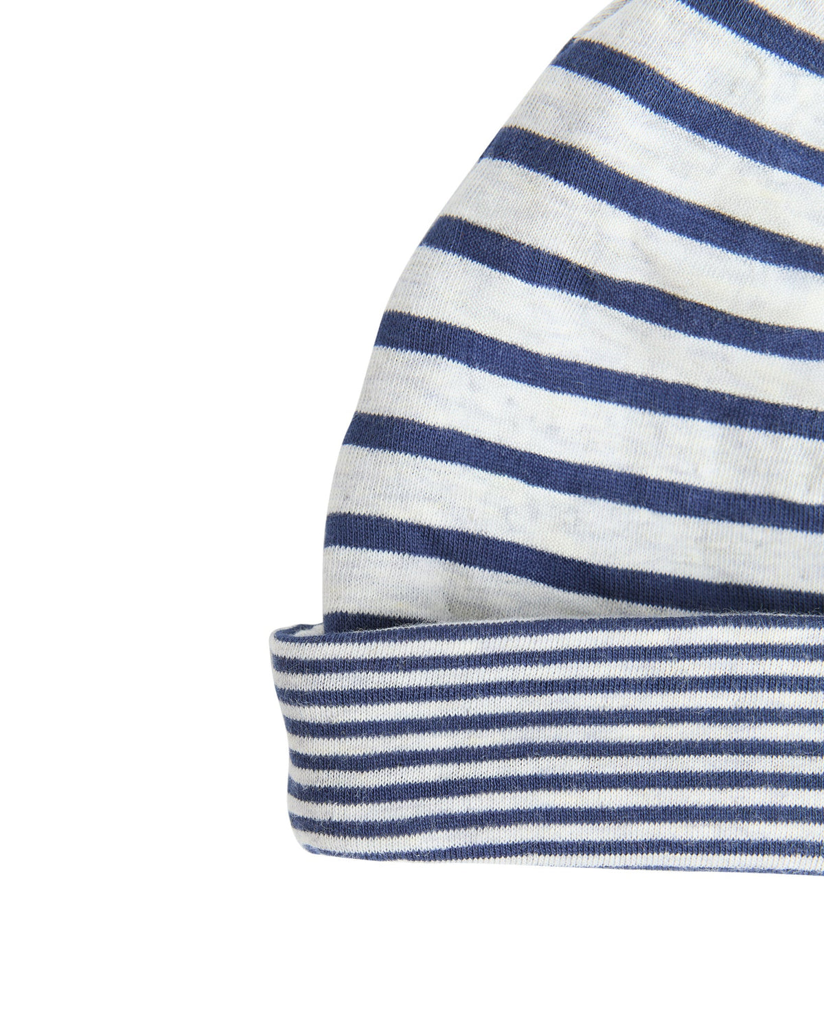 Kids' Reversible Beanie, Marine Blue / Beige — Leela Cotton, view 2