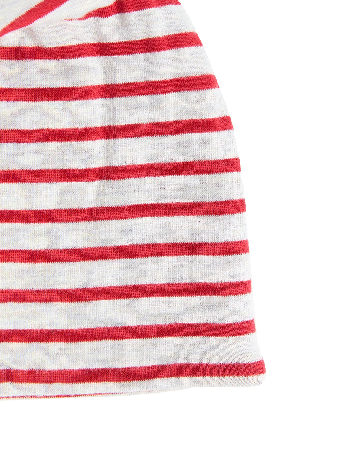 Kids' Reversible Beanie, Brick Red / Beige — Leela Cotton, view 4