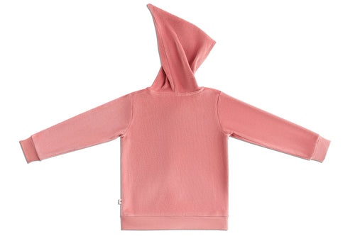 Baby Hooded Jacket with Pointed Hood, Dusty Pink — Leela Cotton, view 2