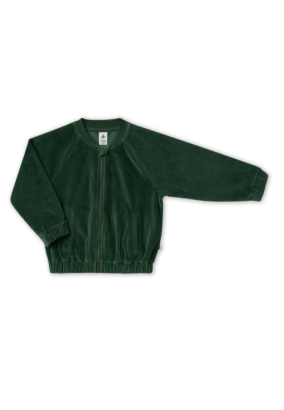 Kids' Corduroy Baseball Jacket, Pine Needle — Leela Cotton