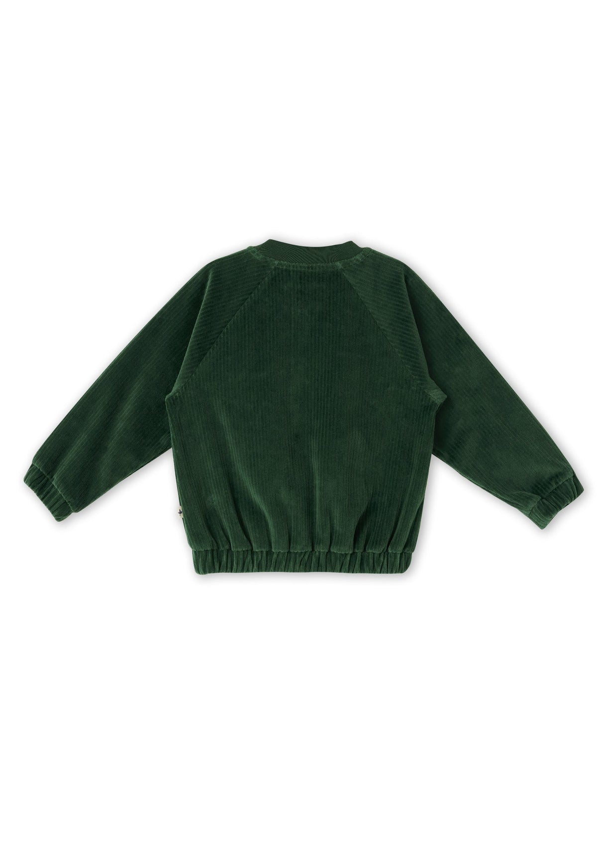 Kids' Corduroy Baseball Jacket, Pine Needle — Leela Cotton, view 2